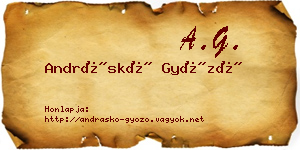Andráskó Győző névjegykártya
