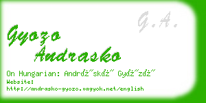 gyozo andrasko business card